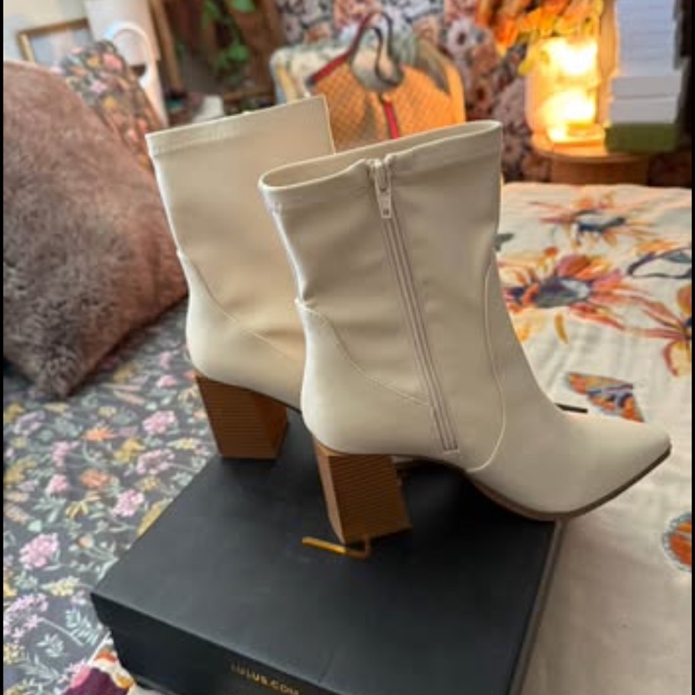 Elegant Cream Ankle Boots